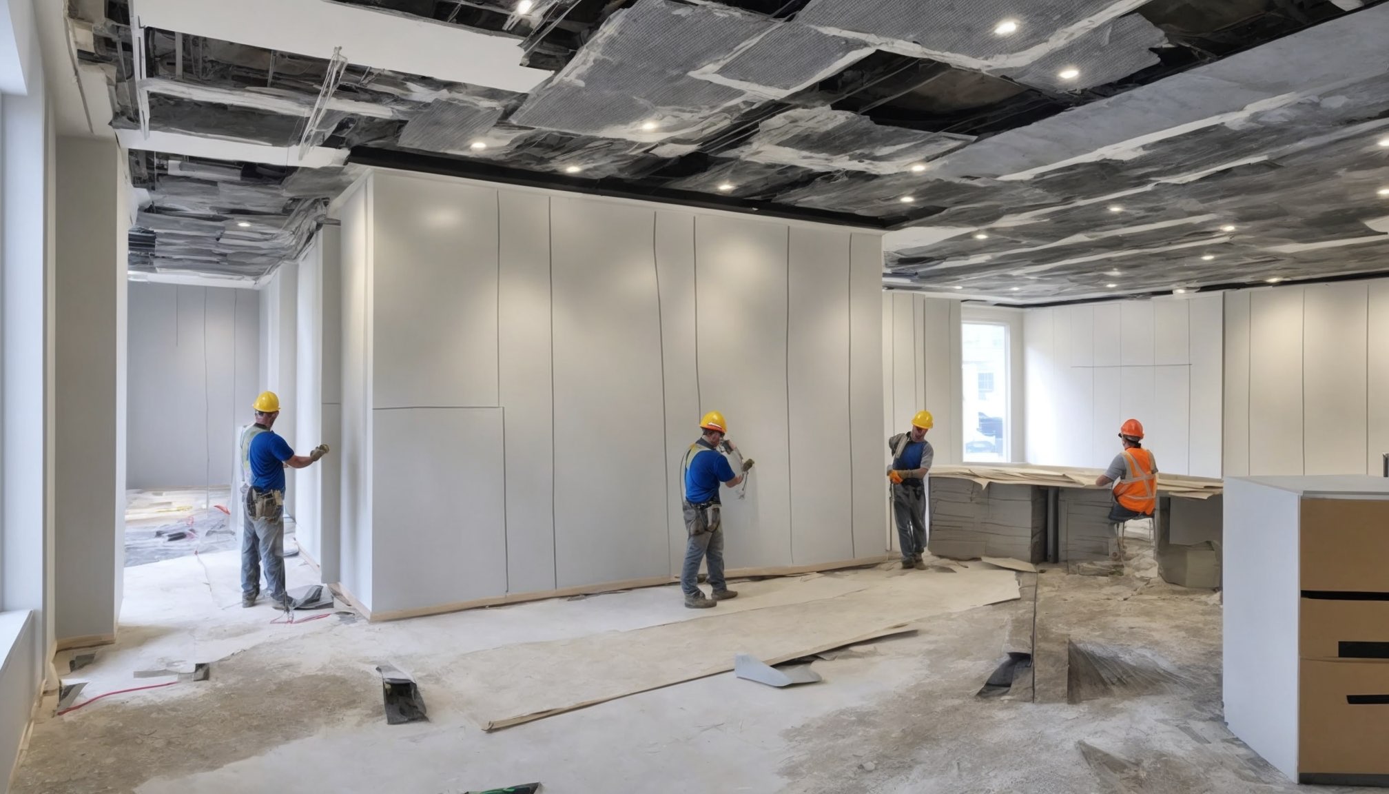 Commercial drylining project in a Woking office building